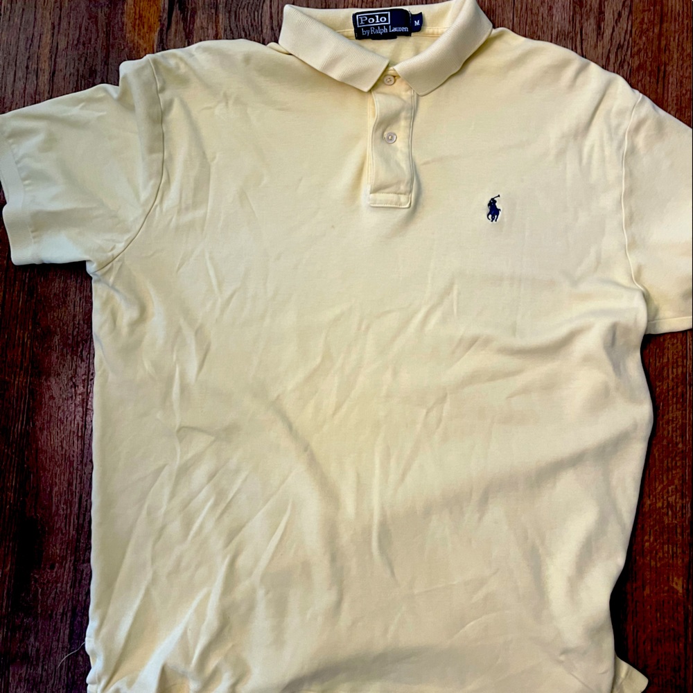 Polo Ralph Lauren Polo Shirt Men’s M Pony Logo Short Sleeve Yellow Classic Fit